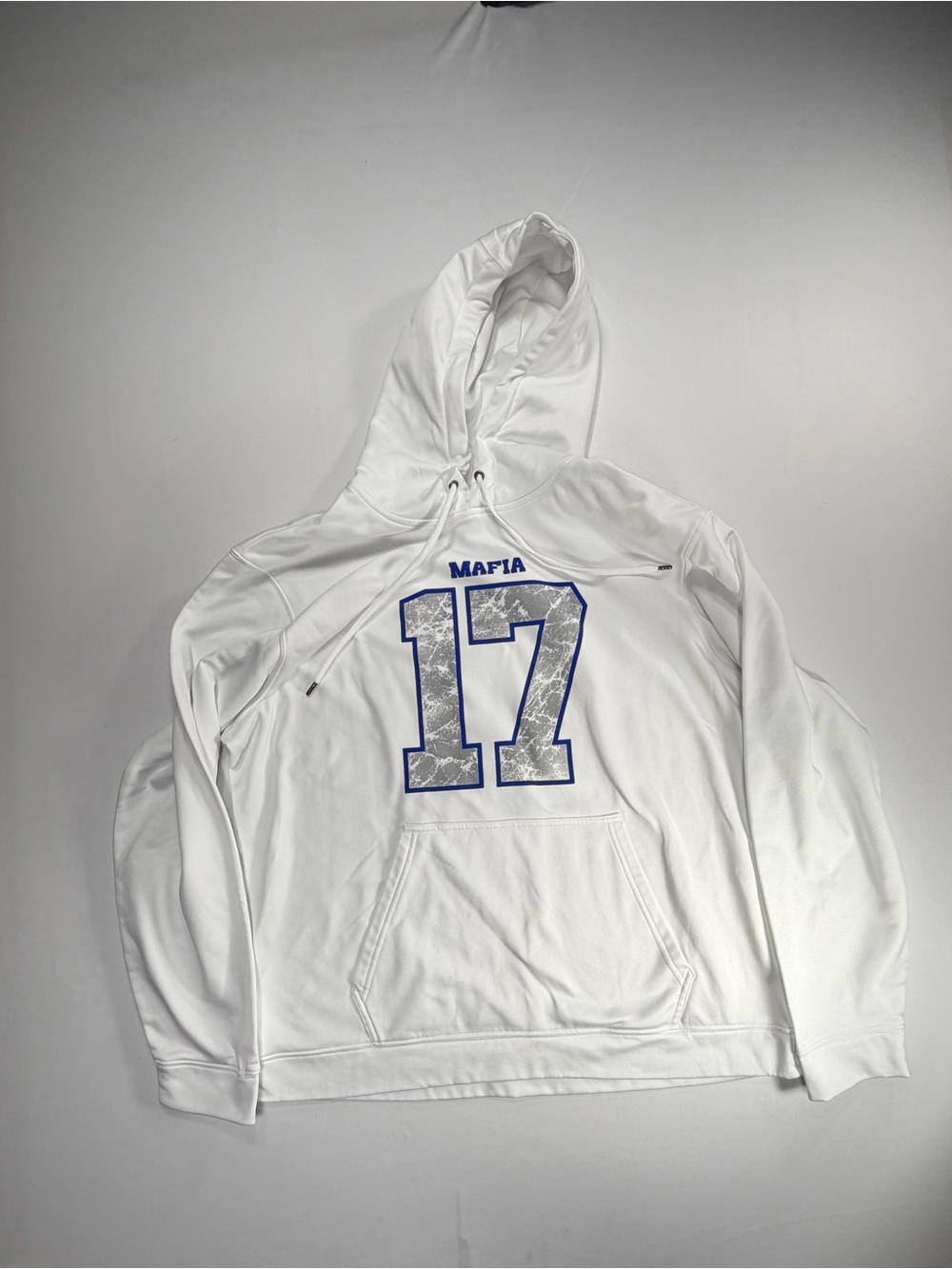 Buffalo Mafia 17 Hoodie White Blue Unisex XL Be Good Do Good Football